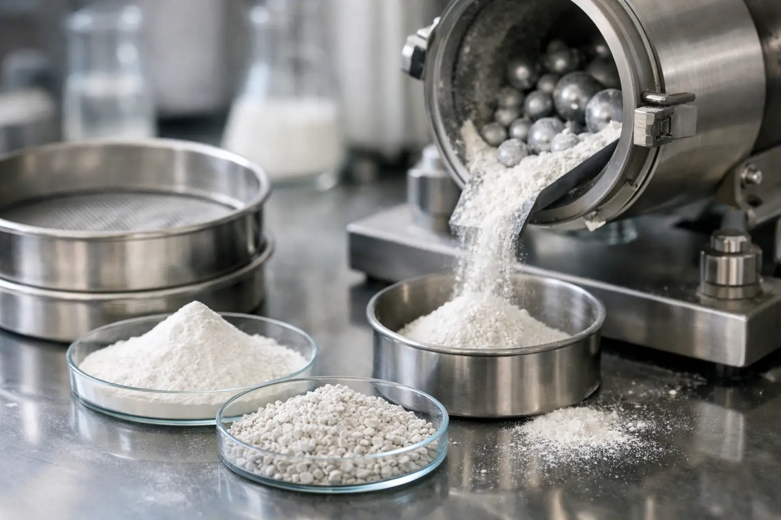 Particle Size Distribution in Powder Processing