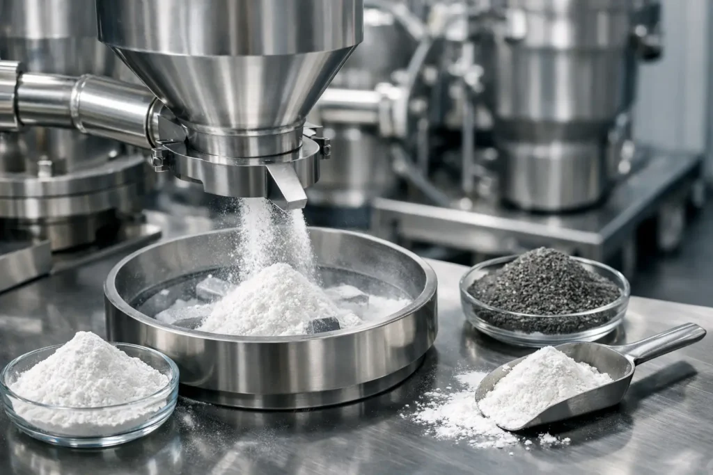 abrasive powder milling for reliable particle control