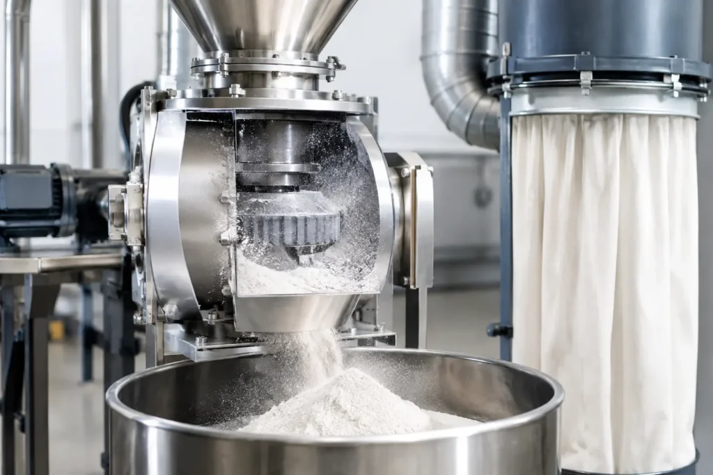 dust containment in milling for reliable production