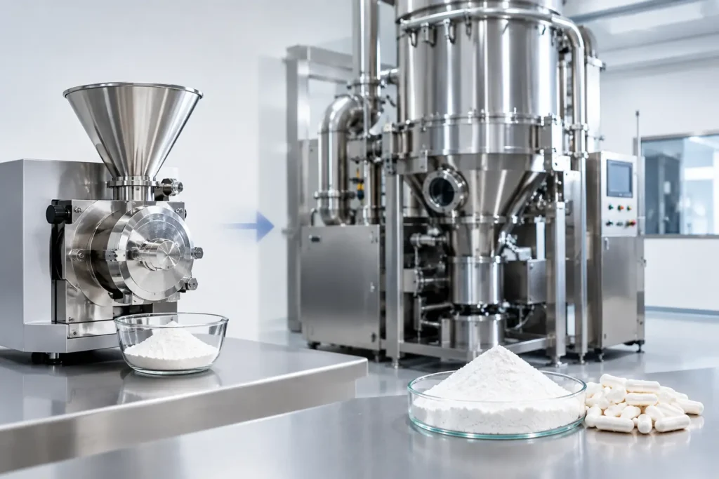 pharma micronization scale up example for production