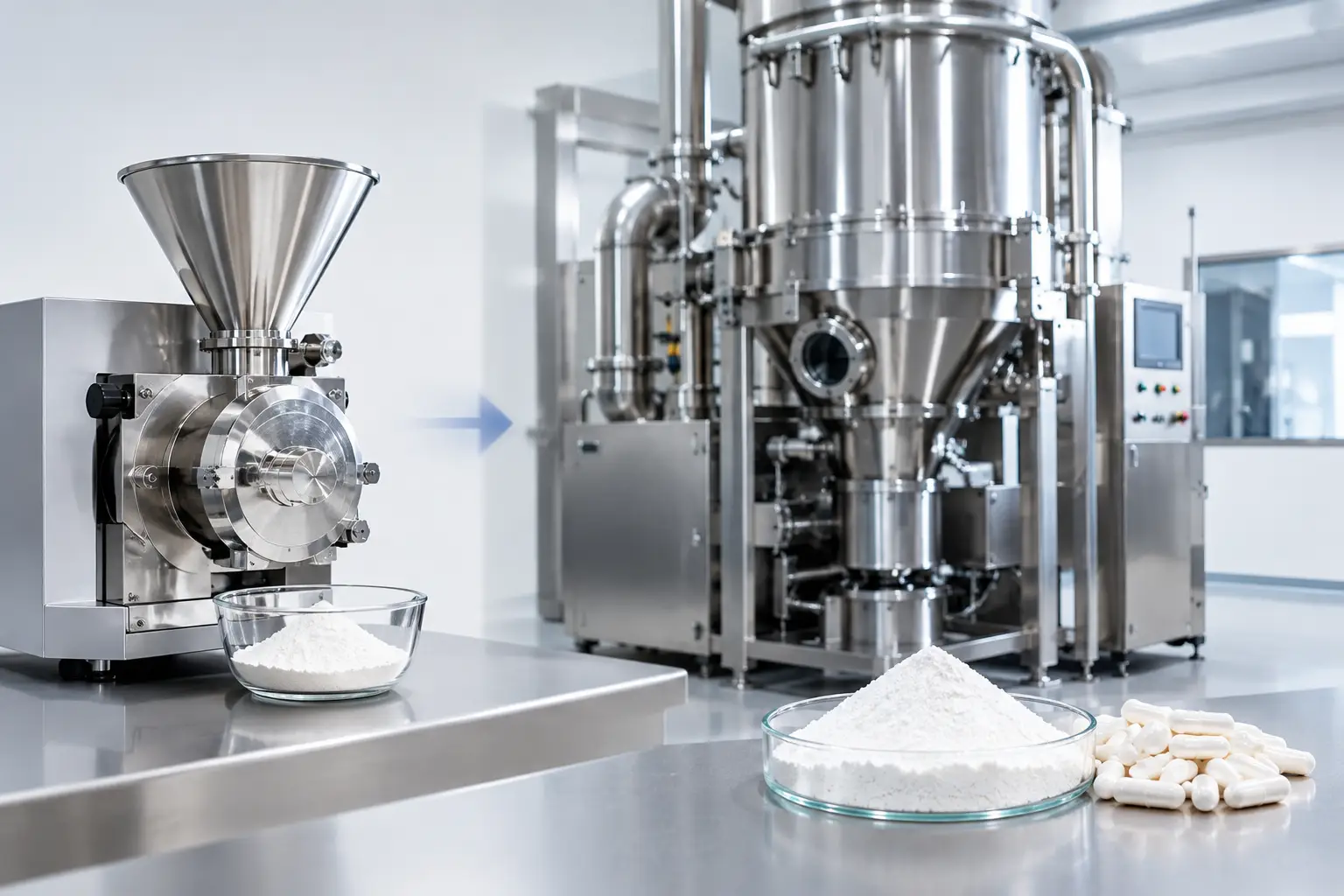 pharma micronization scale up example for production
